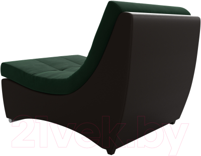 Кресло мягкое Лига Диванов Монреаль 248 / 111426 (велюр зеленый/экокожа коричневый)