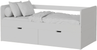 Кровать-тахта Kinderwood Лотос-1 190x80 (2 ящика, белый) - 