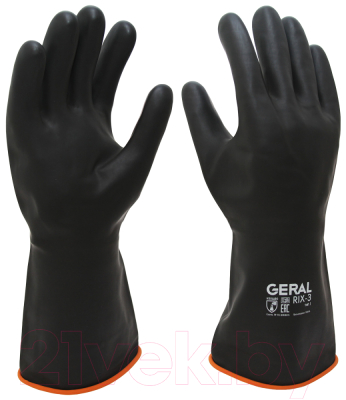 Перчатки защитные Geral КЩС G200009 (р.9, черный)