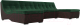 Диван П-образный Лига Диванов Монреаль 249 / 111551 (велюр зеленый/экокожа коричневый) - 