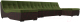 Диван П-образный Лига Диванов Монреаль Long 250 / 111534 (микровельвет зеленый/экокожа коричневый) - 
