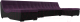 Диван П-образный Лига Диванов Монреаль Long 250 / 111528 (велюр фиолетовый/экокожа черный) - 