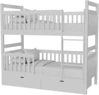 Двухъярусная кровать детская Kinderwood Вуди-3 190x80 (2 ящика, белый) - 