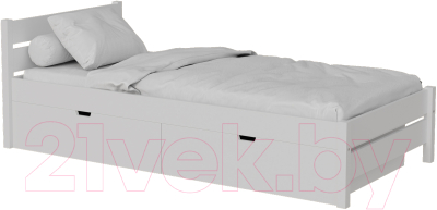 Односпальная кровать детская Kinderwood Лотос-2 160x80 (2 ящика, белый)