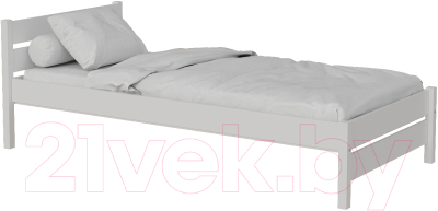 Односпальная кровать Kinderwood Лотос-2 190x80 (без ящиков, белый)