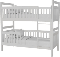 Двухъярусная кровать детская Kinderwood Вуди-3 200x90 (без ящиков, белый) - 