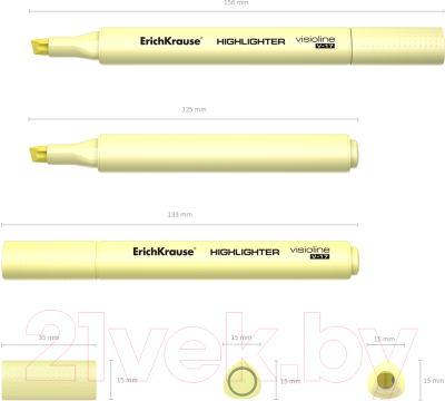 Изображение товара Текстовыделитель Erich Krause Visioline V-17 Pastel / 56019 (желтый)