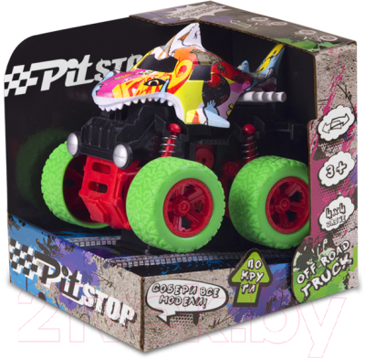 Автомобиль игрушечный Pit Stop Трак Граффити Акула / PS-2021-1A-1