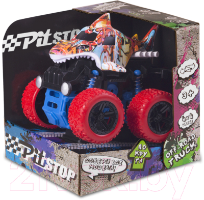 Автомобиль игрушечный Pit Stop Трак Граффити Акула / PS-2021-1A-2