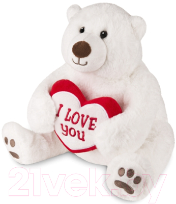 Мягкая игрушка Maxitoys Белый Медведь с сердцем / MT-SUT072006-30
