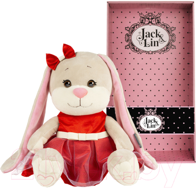 Мягкая игрушка Jack&Lin Зайка в нарядном красном платье / JL-022002-25