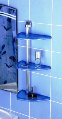 Полка для ванной Primanova M-N16-23 (прозрачный/голубой)