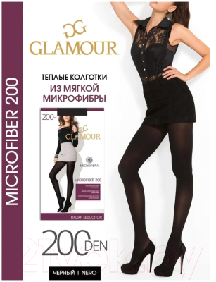 Колготки Glamour Microfiber 200 (р.4, nero)