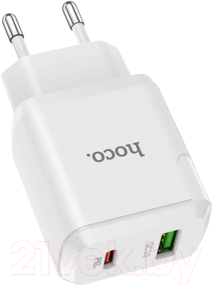 Зарядное устройство сетевое Hoco N5 + кабель Type-C to Type-C (белый)