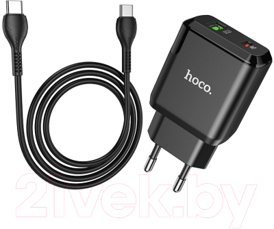 Изображение товара Зарядное устройство сетевое Hoco N5 + кабель Type-C to Type-C (черный)