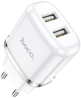 Зарядное устройство сетевое Hoco N4 + кабель Lightning (белый) - 