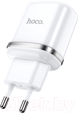 Зарядное устройство сетевое Hoco N4 + кабель Lightning (белый)