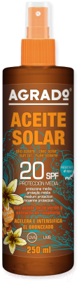 Масло для загара Agrado Солнцезащитное Sun Oil SPF20 (250мл)