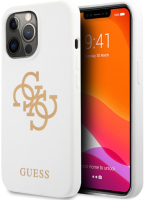

Чехол-накладка Guess, Liquid Silicone Big 4G для iPhone 13 Pro / GUHCP13LLS4GGWH