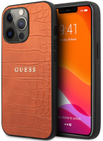 

Чехол-накладка Guess, PU Leather Croco Hot Stamped Lines д/iPhone 13Pro/GUHCP13LPCRBOR