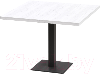 Обеденный стол Millwood Хельсинки Л18 90x90 (дуб белый Craft/металл черный)