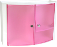 Шкаф для ванной Primanova M-08422 (прозрачно-розовый) - 