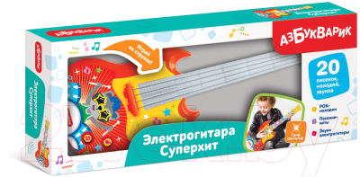 Музыкальная игрушка Азбукварик Электрогитара Суперхит / 3159В (красный)