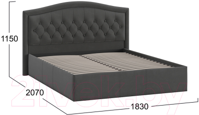 Каркас кровати ТриЯ Адель универсальный тип 1 160x200 (велюр графит)
