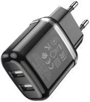 Зарядное устройство сетевое Hoco N4 + кабель Micro (черный) - 