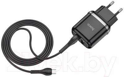 Зарядное устройство сетевое Hoco N4 + кабель Micro (черный)