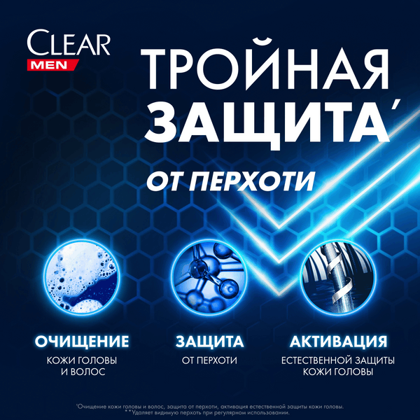 Шампунь-гель для душа Clear Против перхоти 2в1 мужской Активспорт  (610мл)