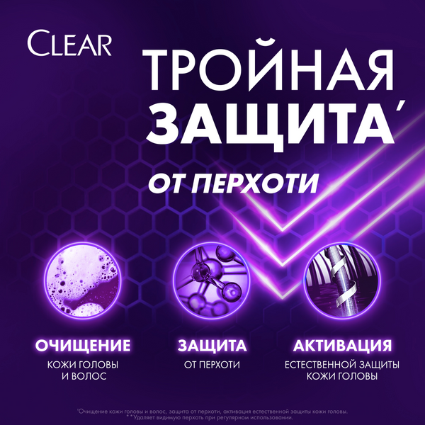 Шампунь для волос Clear Против перхоти от выпадения волос (610мл)