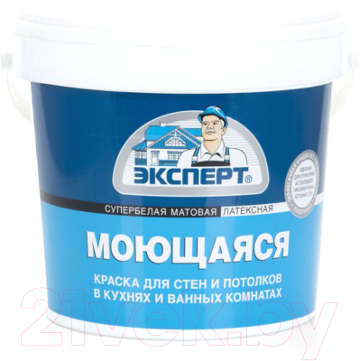 Изображение товара Краска Эксперт Моющаяся -20С (1.3 кг, супербелый)