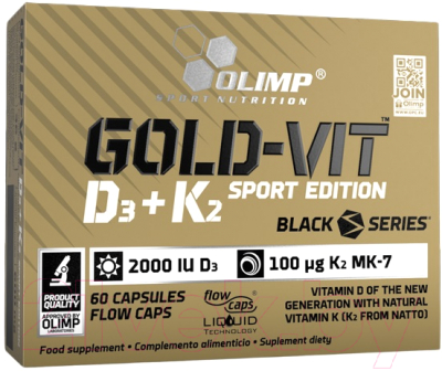 Мультивитаминный комплекс Olimp Sport Nutrition Nutrition Gold-vit D3+K2 2000 IU Sport Edition / I00005189 (60 капсул)