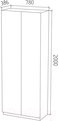 Стеллаж МДК СЛШ2 широкий закрытый 780x386x2000 (белый)