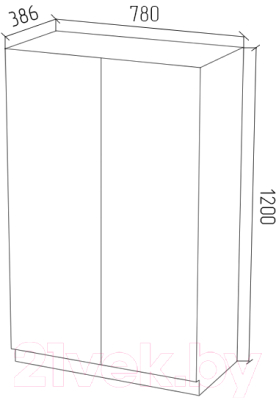 Стеллаж МДК СЛН2 широкий закрытый низкий 780x386x1200 (венге)
