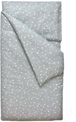 Комплект постельный для малышей Martoo Comfy B / CMBP-3-GRST (поплин, белые звезды на сером)