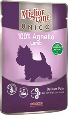 Влажный корм для собак Miglior Cane Unico Lamb (100г)