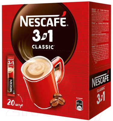 Кофе растворимый Nescafe 3в1 Классик (20шт)