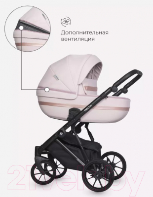 Детская универсальная коляска Riko Basic Delta Ecco 3 в 1 (14/светло-розовый)