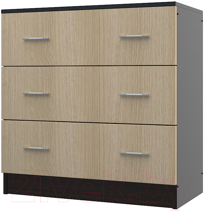 Комод МДК КМ1 с 3 ящиками 820x800x418 (венге/дуб млечный)