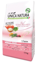 Сухой корм для собак Unica Natura Maxi лосось, рис, горох (12кг) - 