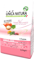 Сухой корм для собак Unica Natura Mini лосось, рис, горох (2.5кг) - 