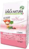 Сухой корм для собак Unica Natura Mini лосось, рис, горох (7.5кг) - 