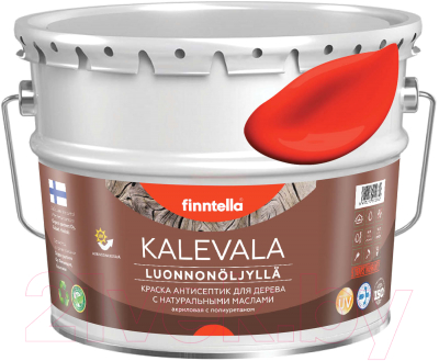 Краска Finntella Kalevala Матовая Puna Aurinko / F-13-1-9-FL125 (9л, закатный красный)