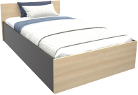 Полуторная кровать МДК КР11 120x200/700x1252x2032 (венге/дуб млечный) - 