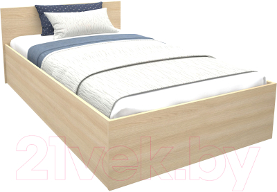 Полуторная кровать МДК КР11 120x200/700x1252x2032 (дуб млечный)
