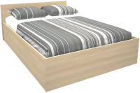 Полуторная кровать МДК КР12 140x200/700x1452x2032 (дуб млечный) - 