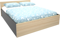 Двуспальная кровать МДК КР13 160x200/700x1652x2032 (венге/дуб млечный) - 