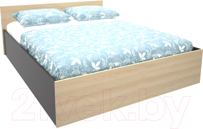 Двуспальная кровать МДК КР13 160x200/700x1652x2032 (венге/дуб млечный)